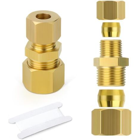 2 Pièces Raccord, Réducteur Femelle, Laiton, 4 mm x 6 mm, Compression, Carburant Gaz Huile (1/5)