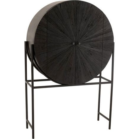 Armoire Bar en Bois "Shanil" 160cm Noir (1/5)