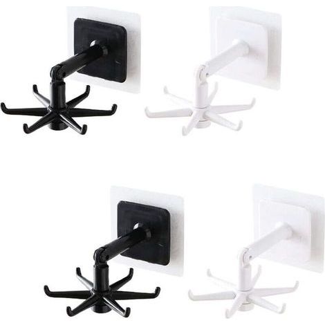 Drehbarer Handtaschenhaken mit 360°-Drehfunktion, Mehrzweck-Kleiderschrankhaken zum Aufhängen - 4 Stück (1/4)