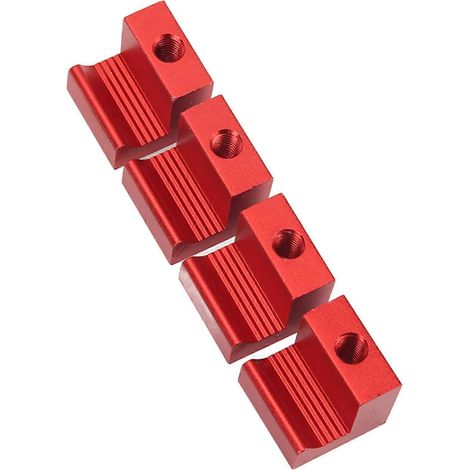 Kit de fixation universel pour coffre à outils de camionnette (4 crochets en J) - Aluminium et acier inoxydable - Rouge (1/5)