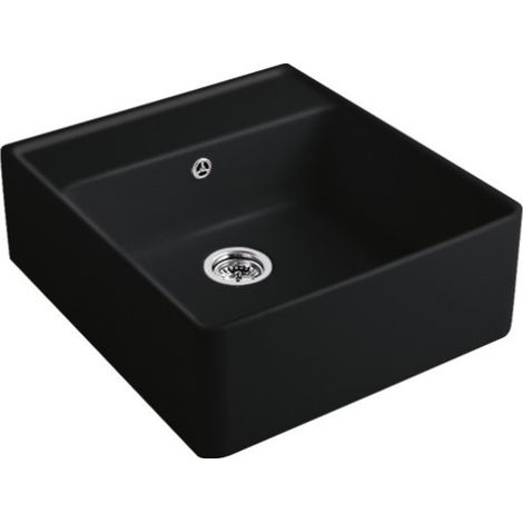 Evier timbre office VILLEROY ET BOCH Tradition Ebony CeramicPlus avec vidage automatique