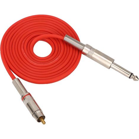 Câbles de 1,8 m avec connecteur RCA en silicone souple pour machines à tatouer (rouge) (1/5)