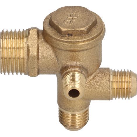 Ersatzteile für Luftkompressorventile, 4-Wege-Doppelrohr-Steuerventil aus Messing, 10 x 14 x 14 x 20,5 mm (1/5)