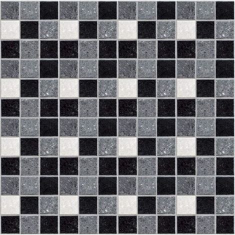 Papier peint mosaïque, papier peint imitation carrelage, stickers muraux pour salle de bain, cuisine et toilettes, autocollant, imperméable et résistant à l'huile, PVC, 10 x 10 cm, 19 pièces (1/5)