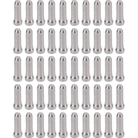 Lot de 50 embouts de câble de frein VTT en alliage d'aluminium argenté - BOLANY (1/5)