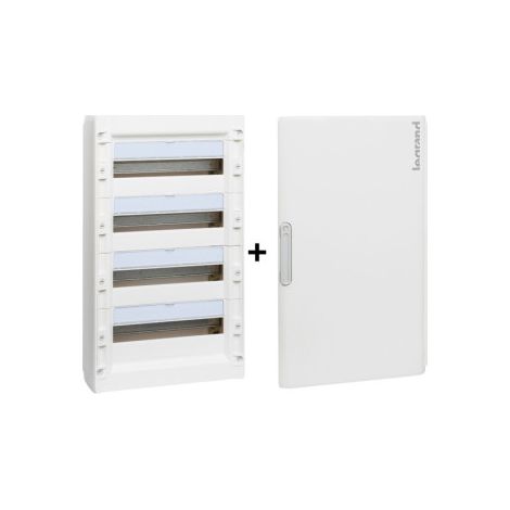 Legrand - XL3 125 - Coffret de distribution 4 rangu00e9e de 18 modules + porte - 72 modules - Ru00e9f. : 401614 + 401864 (1/5)