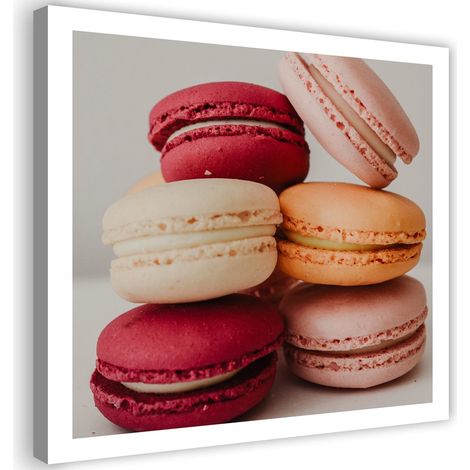 Tableau sur toile Macarons colorés 40x40 (1/5)