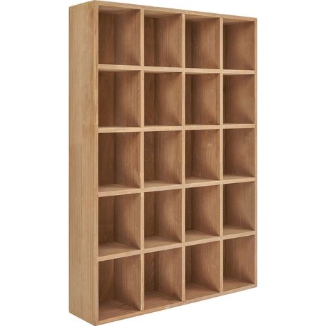 Scaffale da parete Moss in pino naturale 44×10×63 cm (1/3)