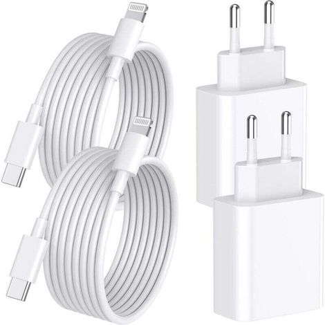 iPhone 14/13 Pro Max Schnellladegerät, 4er-Pack [MFi-zertifiziert] 20-W-USB-C-PD-Netzteil mit 2 m langem USB-C-auf-Lightning-Schnellladekabel. Kompatibel mit iPhone 14, 13, 12, 11 Pro Max, XS, XR und 