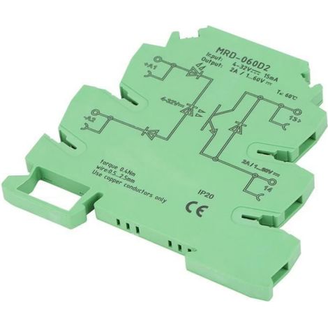 1 Module relais état solide,6.2mm ultra-mince,rail DIN TS-35,entrée 4-32VDC,sortie 5-60VDC,pour vanne électromagnétique (1/4)