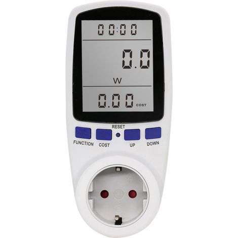 Moniteur de consommation électrique Wattmètre 185 264V Courant 16A Écran LCD rétro éclairé Alarme de surcharge (1/5)