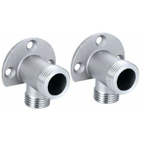 2pcs Kit d'installation pour connecter le tuyau pour robinet apparent - Système de douche extérieur - Mitigeur thermostatique - Conversion encastré en surface (1/5)