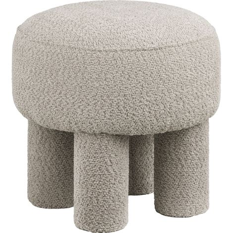 Pouf Canberra in Poliestere Sabbia Scuro — Ø43×43 cm, HN1258