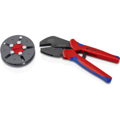 KNIPEX 97 33 LE MultiCrimp® Crimpatrice con caricatore intercambiabile, vuoto con manici multicomponente brunita 250 mm