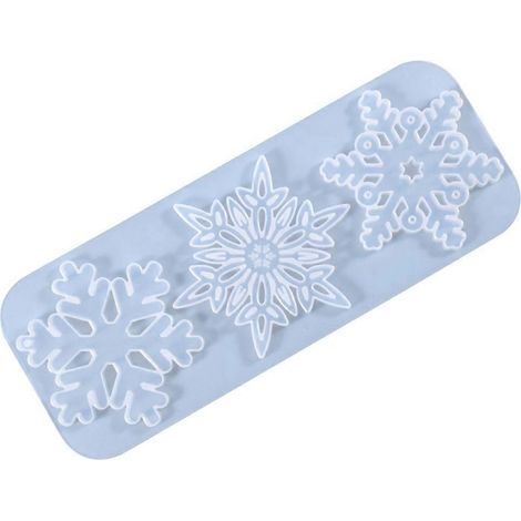 Moule en silicone époxy flocon de neige, moule pour plateau de service, décoration intérieure (1/4)