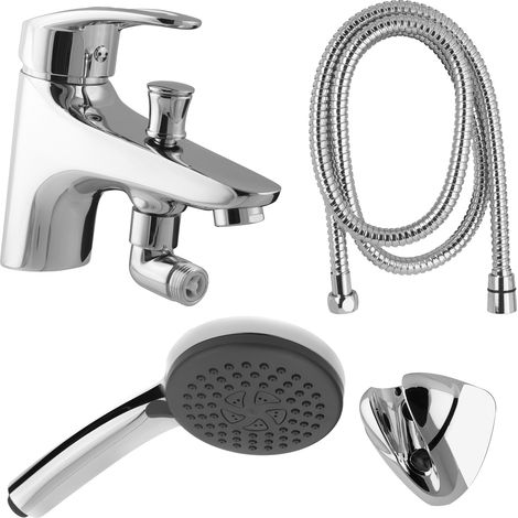 PaulGurkes Wannenset Aufputz Armatur mit Umsteller Handbrause Metallschlauch (1/5)