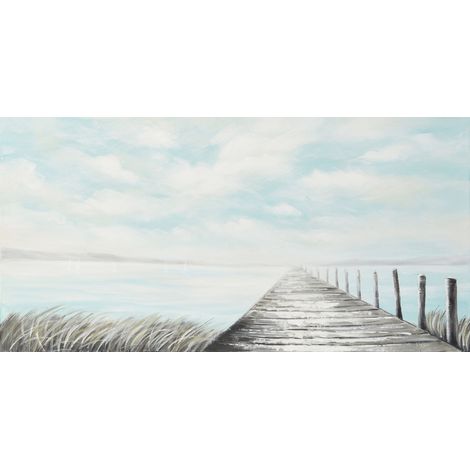 Toile en lin à l'huile, Le Quai, 120x60x3,5 cm (1/5)