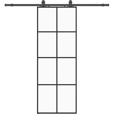 Maison Exclusive - Puerta corredera con juego herrajes negro 76x2