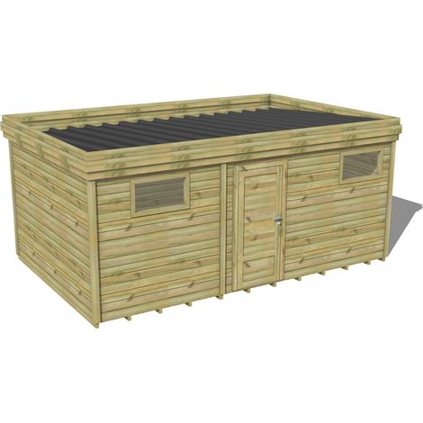ABRI DE JARDIN bois traité 27mm, 6x3,4m, 21m2, Plancher (1/3)