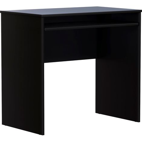 Huby Computer Desk Compact PC Workstation Shelves Storage Home Office Table, Black