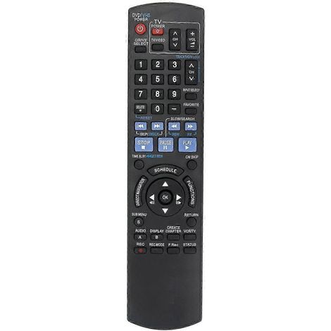 Télécommande de remplacement N2QAYB000197 pour enregistreur DVD Panasonic DMR-EZ48V, DMR-EZ485V, DMR-EZ48, DMR-EZ485, DMR-EZ48VK et DMR-EZ485VK kns (1/5)