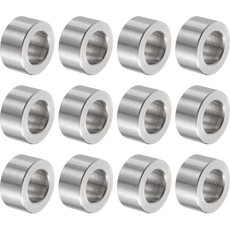 12Pcs Entretoises en Acier Inoxydable 12mm Alésage x 20mm OD x 10mm Longueur Bague de Vis Finition Lisse Entretoise Métallique Ronde pour Vis et Tiges M12 (1/5)
