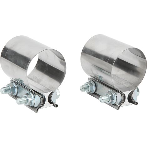 colliers de serrage d'échappement de 2,5 pouces, raccord bout à bout, en acier inoxydable 304, étanches, universels. (1/5)