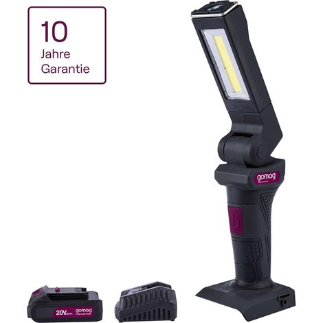Gomag Akku Arbeitsleuchte GO-AL20 Lampe Brushed 300Lm 20V 2,0 Ah Starterkit (1/5)