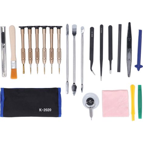 Kit 21 pièces outils ouverture électronique tournevis barre levier pince pinceau nettoyage réparation (1/5)