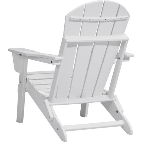 Mophorn  Adirondack Chair Set of 2, Plastic Folding Outdoor Chairs, All-Weather Patio Chairs with Cup Holder, Ergonomic Relaxing Armrest for Garden, Backyard, White (Chaises d'extérieur pliantes (1/5)