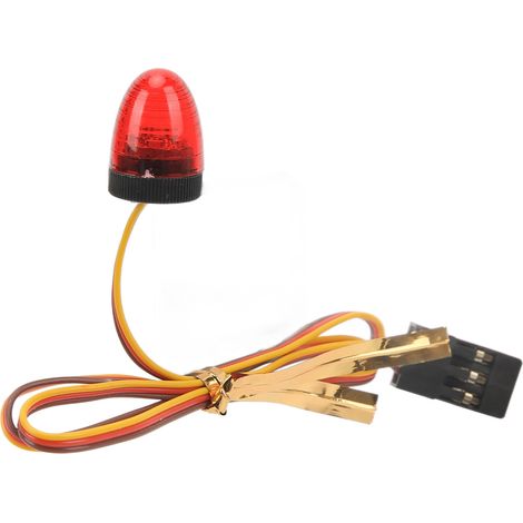 Voyant d'alarme pour voiture RC 1/10, 5 modes d'éclairage, haute simulation, rond, compact, LED 10x15mm, rouge. (1/5)