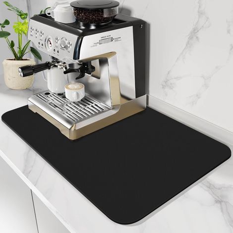 Dish Draining Mat 60 x 50 cm Kitchen Sink Mat Dark Black (1/5)