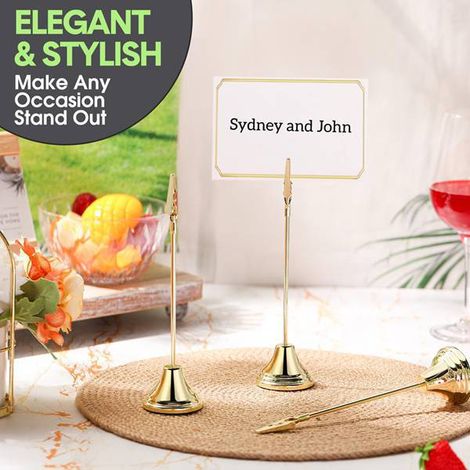 12 colors: Gold Material: Iron Seat tray with crocodile clips Metal table tray support Table number holder. (1/5)