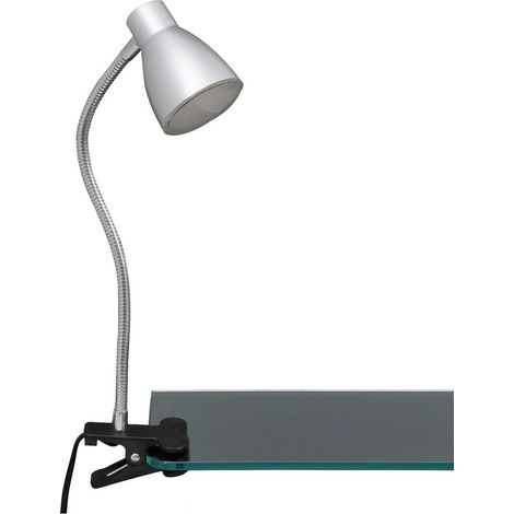 Lampe LED à pince BRILONER LEUCHTEN GRIP, 2,5 W, 250 lm, IP20, couleur titane, métal-plastique, 7 x 28,5 x 15,5 cm (1/5)
