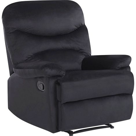 Recliner Chair ESLOV With Footrest Velvet Black (1/5)