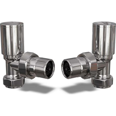 Round - Chrome Radiator Valve Angled Polished 8mm