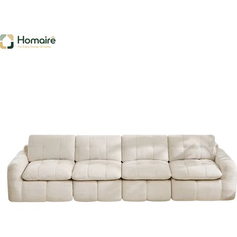 Sofa mit Modulen aus Chenille beige en Polyester 334 x 97 x 68 cm HOMAIRE (1/5)