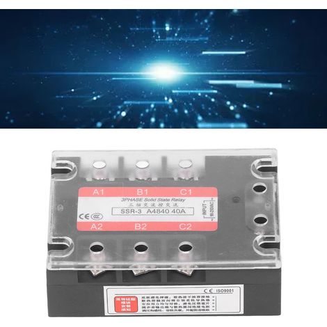 Relais statique triphasé SSR-3 A4840 40A commande AC pour 480V AC. (1/5)