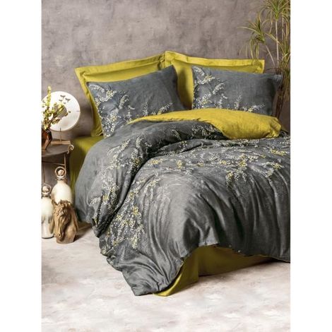 Funda nórdica, funda nórdica, ropa de cama Set Verde Antracita