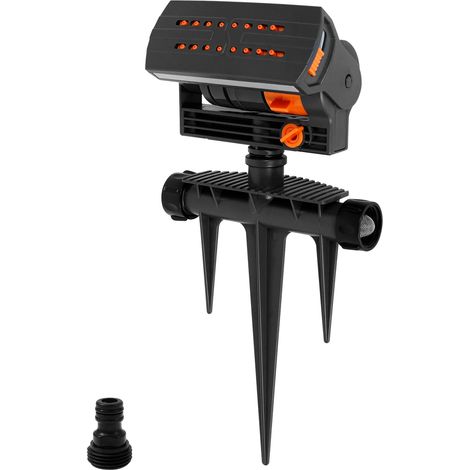 Arroseur de pelouse oscillant à 16 trous (noir) avec filtre de pulvérisation réglable pour l'irrigation du gazon de jardin (1/5)