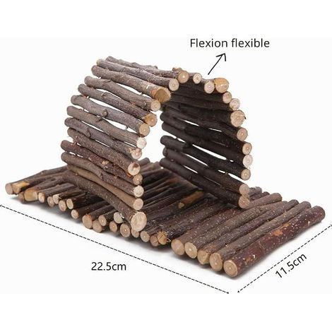 Wooden Chew Bridge for Hamster Reptile Lizard Turtle Hedgehog Small Animal (1/4)