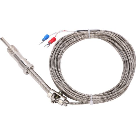 Geschirmte Thermoelementsonde mit K-Kabel und Druckfeder, 5 Meter, für den Einsatz in der Fabrik