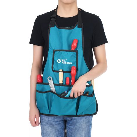 PENGGONG Tablier à outils de jardinage en toile imperméable avec poches, taille réglable, convient aux hommes et aux femmes (1/5)
