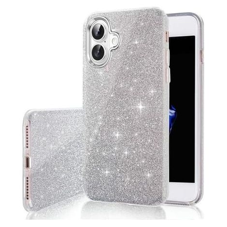 iPhone 17 - 3en1 Glitter Elegant Mjuk Skal Argent Argent