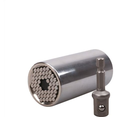 Prise universelle 2 pièces clé à cliquet universelle jeu de douilles multifonction outil de réparation jeu de douilles multifonction adaptateur de voiture (7-19mm) (1/2)