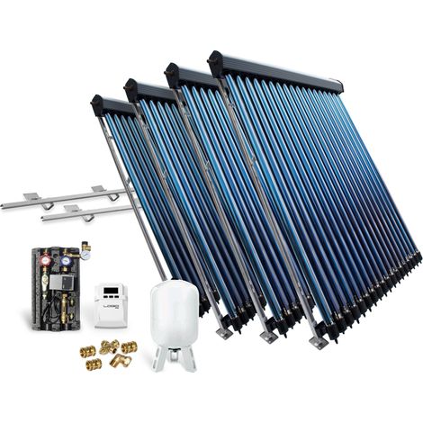 Röhrenkollektor Solarpaket Vakuumröhrenkollektor HP22-4 14,44 m² Flachdach Solar