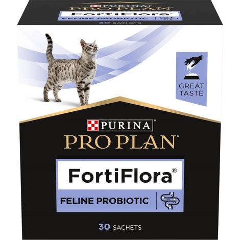 Suplemento probiótico PRO PLAN FortiFlora para gatos 30x1g - Salud intestinal e inmunidad Sin gluten, sin soja, altamente tolerado Para todas las edades