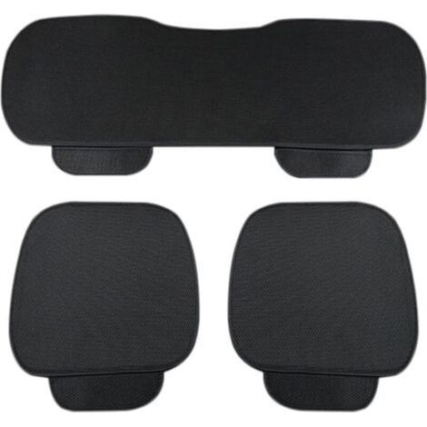 3 Pièces Coussin Siege Auto,Housse de Siege Voiture Universelle,Antidérapant Couvre Siege Auto,Confortable et Frais Couvre Siege Voiture,Protection Siege Auto,Soie Glacée,Noir (1/5)
