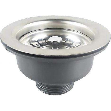 Bonde d'évier 110 mm, panier de vidange en acier inoxydable et PVC, bonde de vidange pour évier de cuisine, 1 pièce (1/5)