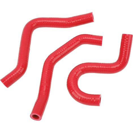 Tuyau de radiateur moto 3 pièces en silicone renforcé haute température, résistant à la chaleur, adaptable CR80R CR85R, rouge, durci et épais. (1/5)